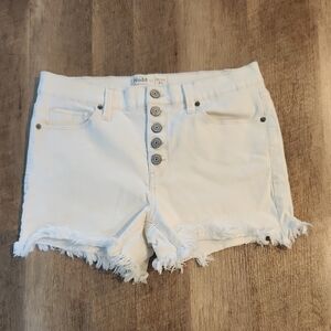 Mudd-White Frayed Denim Shorts-Size 11